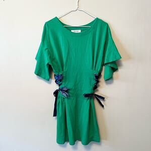 Storets lace up side cotton t shirt dress